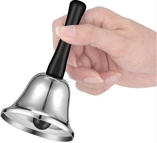 Stainless Steel Hand Bell and Call Bell, Desk Bell Service Bell for Hotels, Schools, Restaurants, Reception Areas, Hospitals, Warehouses