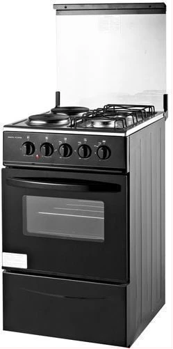 Global Star 2 Gas Cooker + 2 Electric Oven Cooker 50x50cm – Black