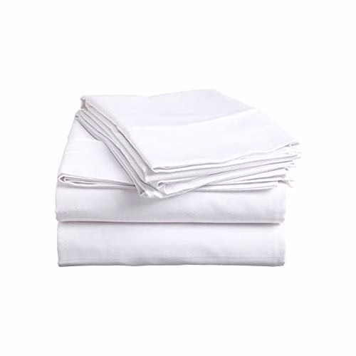 Home Fashion 5*6 Cotton Bedsheets with 2 Pillow cases - White