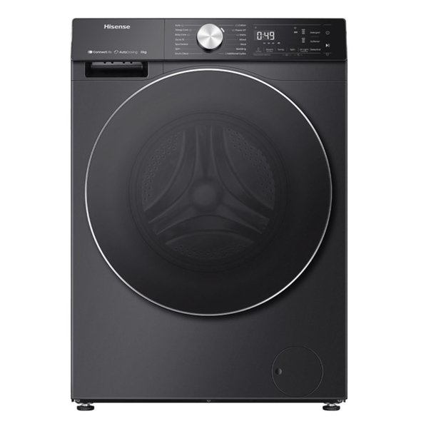 Hisense 12 Kg Front Load Washing Machine, Inverter Motor, Smart WiFi, 1400 RPM, Touch Control, Color Titanium Grey Model – WF3S1243BT