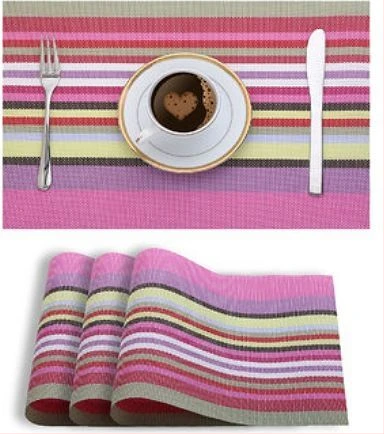 6 Pieces Of Placemats Table Mats-Pink
