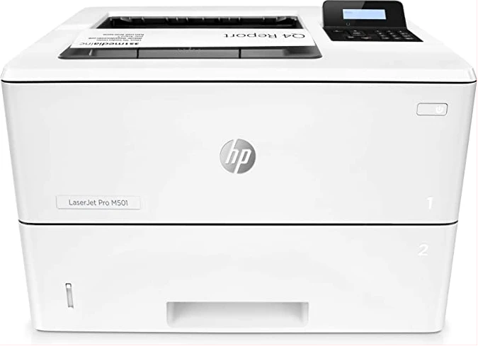 HP Monochrome LaserJet Pro M501dn Printer with HP JetAdvantage Security Printer -White