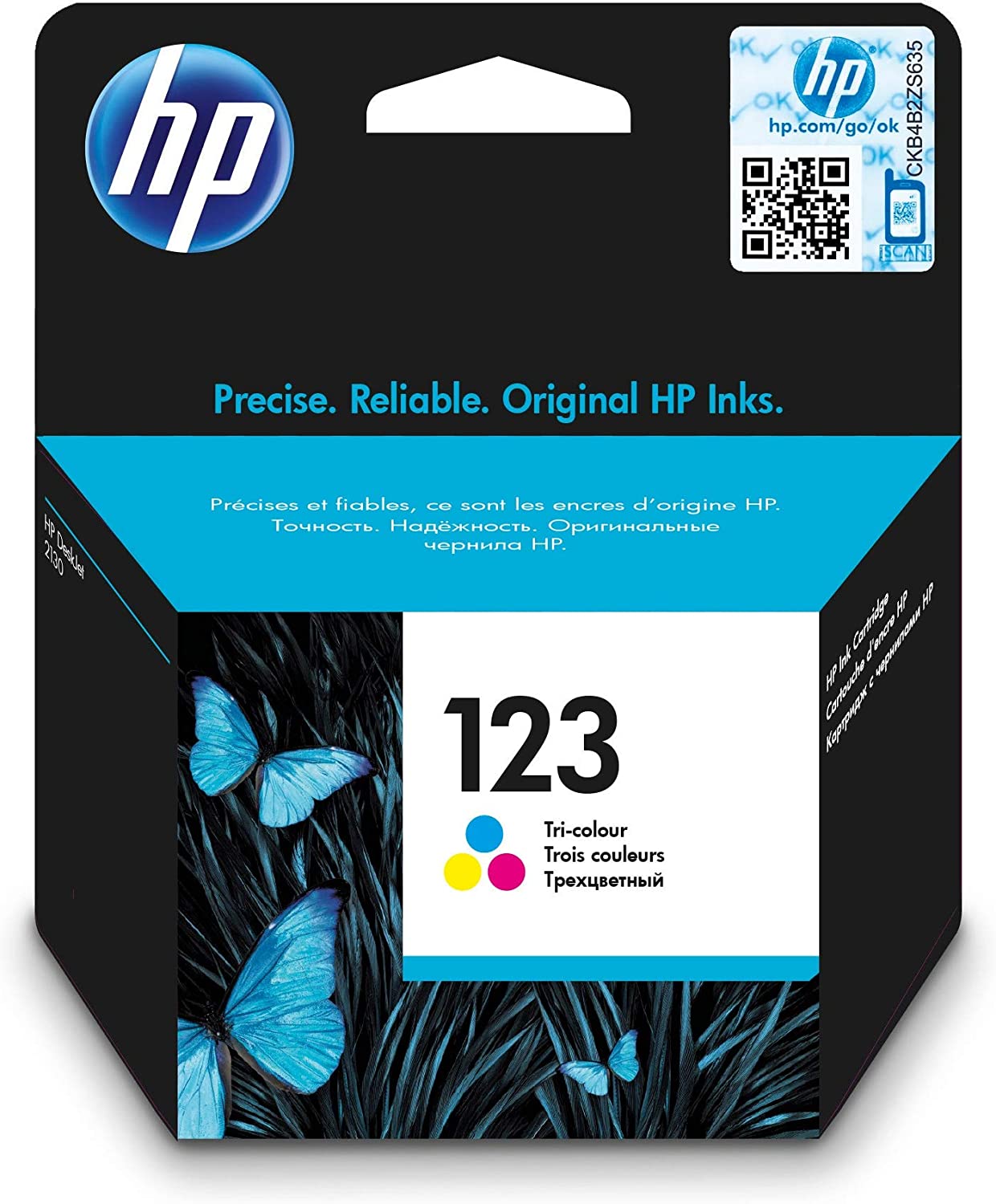 HP 123 Tri-color Original Ink Cartridge