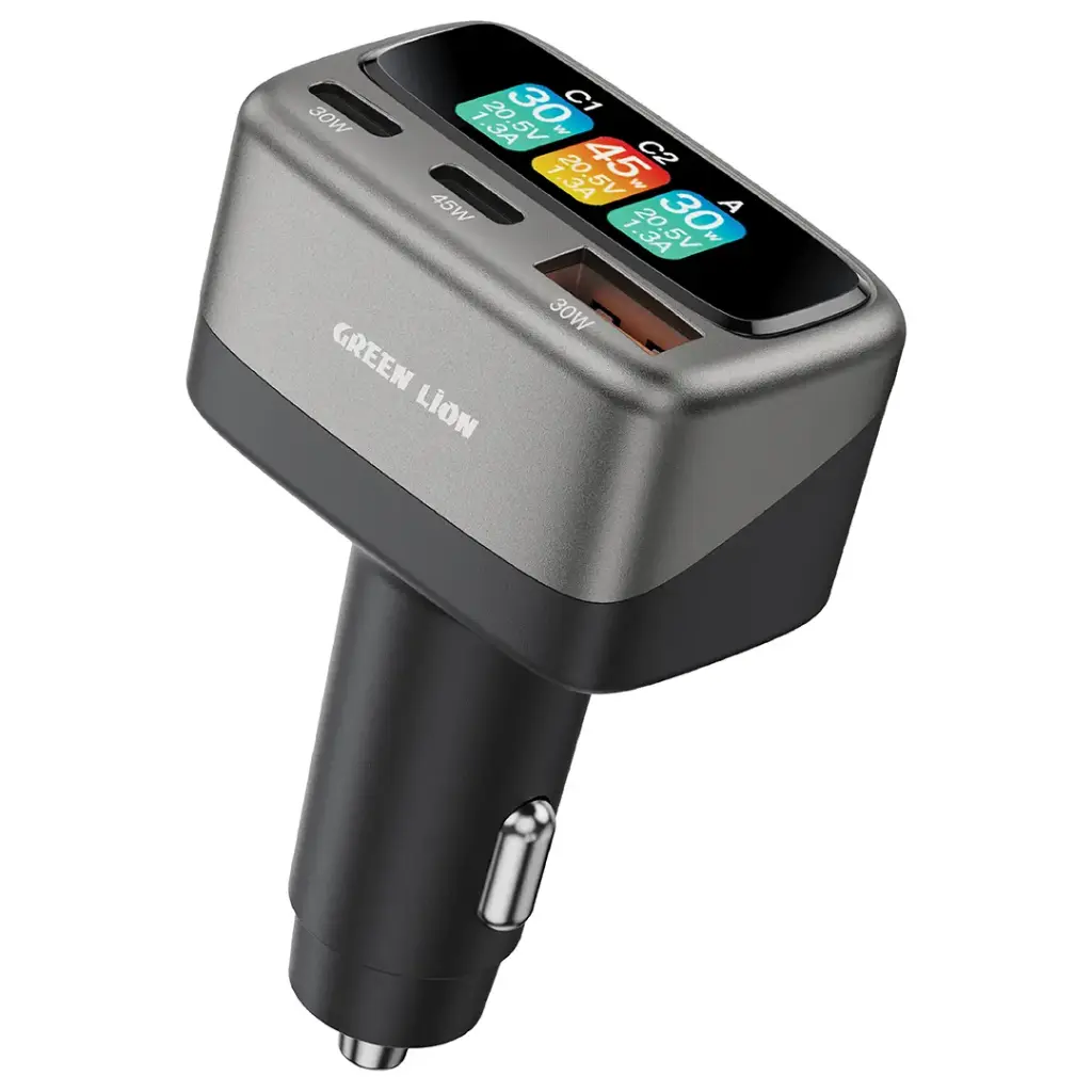 Green Lion Drive Core TFT Car Charger - Gray