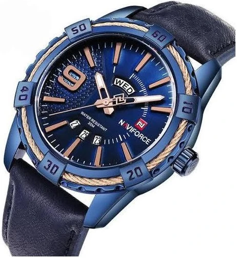 Naviforce Dual And Analog Wrist Watch For Men - Navy Blue