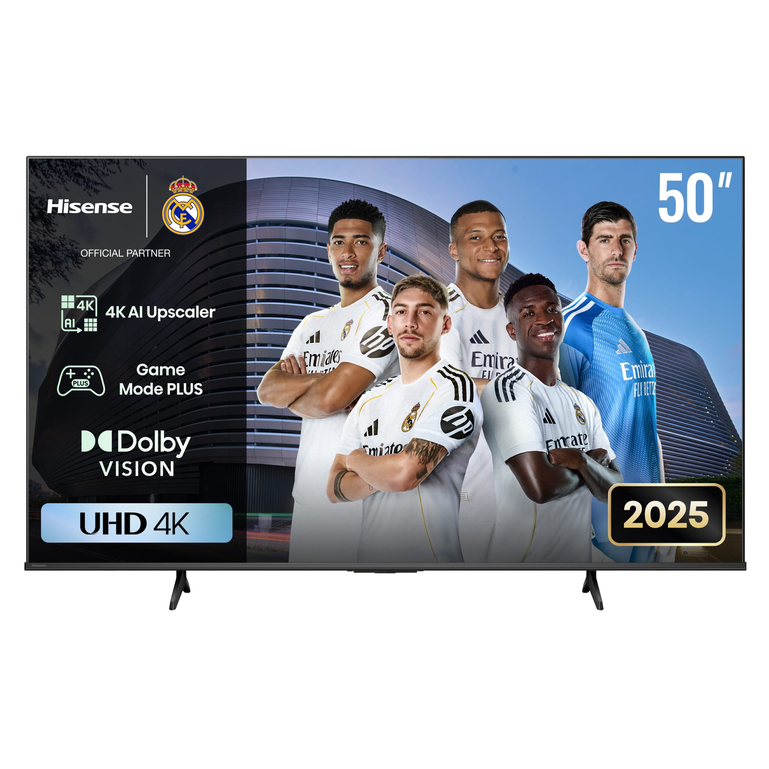 Hisense 50 - Inch A6Q Series 4K Ultra HD VIDAA Smart TV 50A6Q, (2025 Model) Airplay 2, AI 4K Upscaler, Dolby Vision, With In-Built Free To Air Decoder, Bluetooth, HDMI, Chromecast, USB, Netflix, Youtu