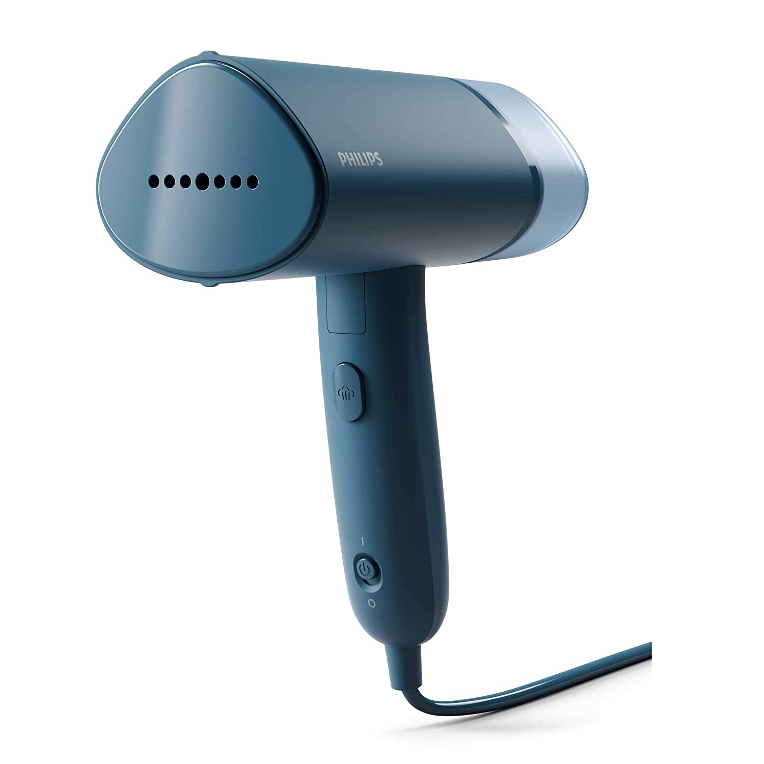PHILIPS Handheld Garment Steamer STH3000/26 - Compact & Foldable, Convenient Vertical Steaming, 1000 Watt Quick Heat Up, up to 20g/min, Kills 99.9%* Bacteria (Reno Blue)