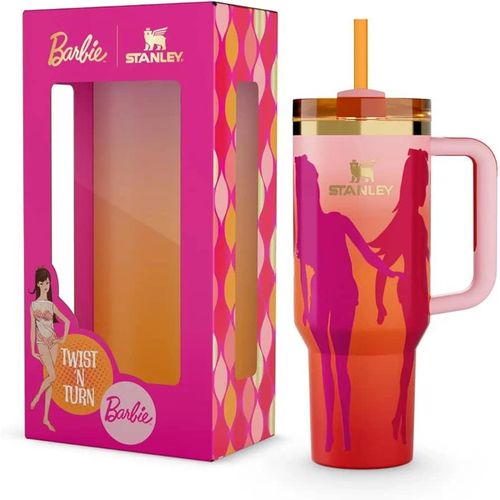 Stanley X Barbie '60s Twist 'N Turn 40 Oz Quencher Stainless Steel Double Drink Vacuum Cup Thermos Ice Cups Student Cold-Keeping Giant Stainless Steel Water Bottles