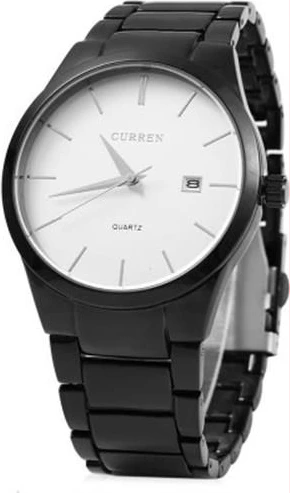 Curren Men's Classic Fashion Calendar Watch - Black