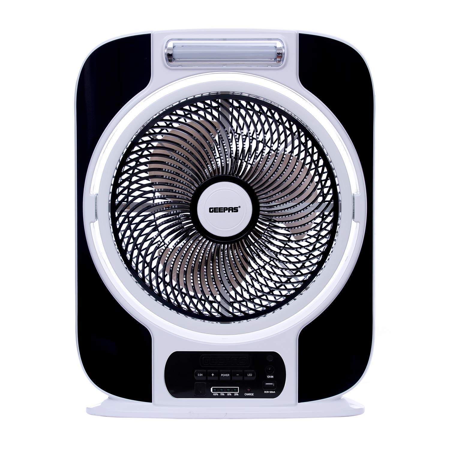 Geepas 12’’ Rechargeable Box Fan – Personal Desk Fan, GF-989, Assorted Colors