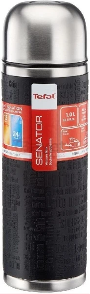 Tefal Senator 1L Portable Travel Vacuum Flask K3064414 – Black