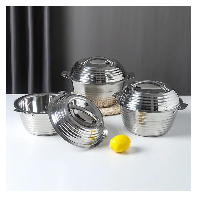 Large Capacity Food Thermo Container Casserole 4 Pcs 2L 3L 4L 5L Thermal Insulated Hot Pot Food Warmer Set