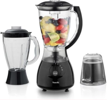 Saachi 2 Jars Blender + Grinder, Pulse Function, Auto-Clean Capability , 1.5 litres- Black