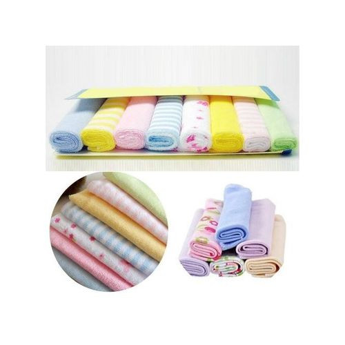 New Set Of 8 Baby Wash Cloths - Multi-Color.