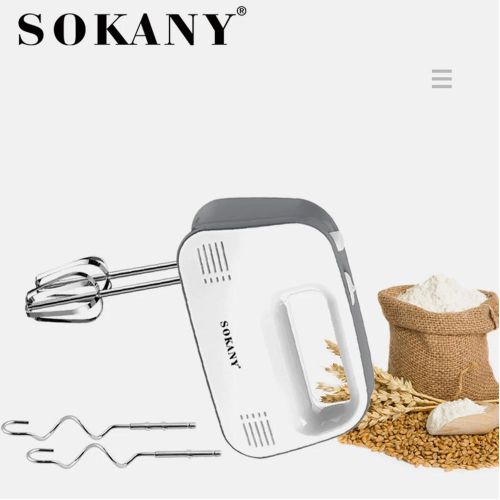 Sokany Hand Mixer Electric Power handheld Dough Mixer for Baking Cake Egg Cream Food Beater, Turbo Boost/Self-Control Speed + 5 Speed + Eject Button + 5 Stainless Steel Accessories- Multicolor