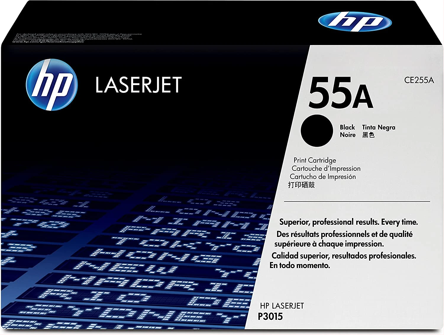HP 55A Original LaserJet Toner Cartridge, Black, Single Pack