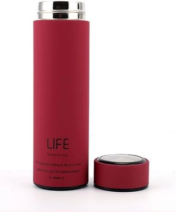Life Stainless Steel Tea Water Coffee Flask Vacuum Bottle, 450ml - Red
