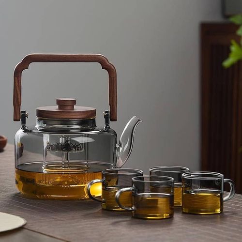 7 Piece Of Handmade Borosilicate Glass Tea Set Coffee Sets 6 Cups And 1 High Temperature Resistant Glass Tea Maker Teapot For Infusion Service for 6 People Cuppucino Mugs Gift Set- Multicolor