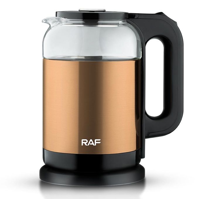 RAF 2 Litre Electric Glass Kettle Cordless with Blue LED Light, Borosilicate Glass, Auto Shut-Off and Boil-Dry Protection- Multicolor