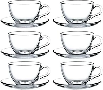 Luminarc 6 Pieces Of Cups And 6 Saucers -Colourless