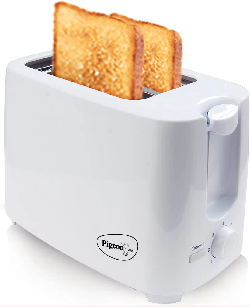 Pigeon 2 Slice Auto Pop up Toaster. A Smart Bread Toaster for Your Home (750 Watt) (White)