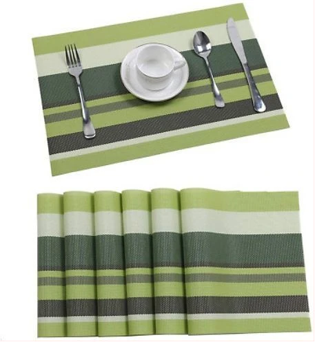 6 Pieces Of Placemats Table Mats With a Runner - Green