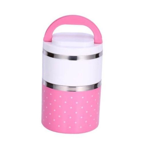 2 Layer Steel Food Insulated Lunch Box Container Tiffin- Multi-colours.