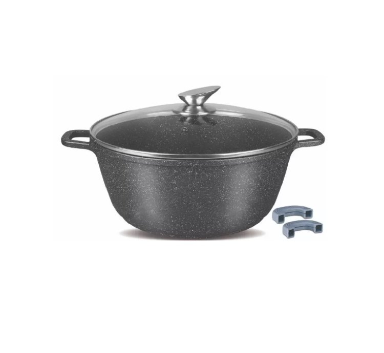 Homeway Marble Casserole With Lid Die Cast Aluminium 28cm - HW3476