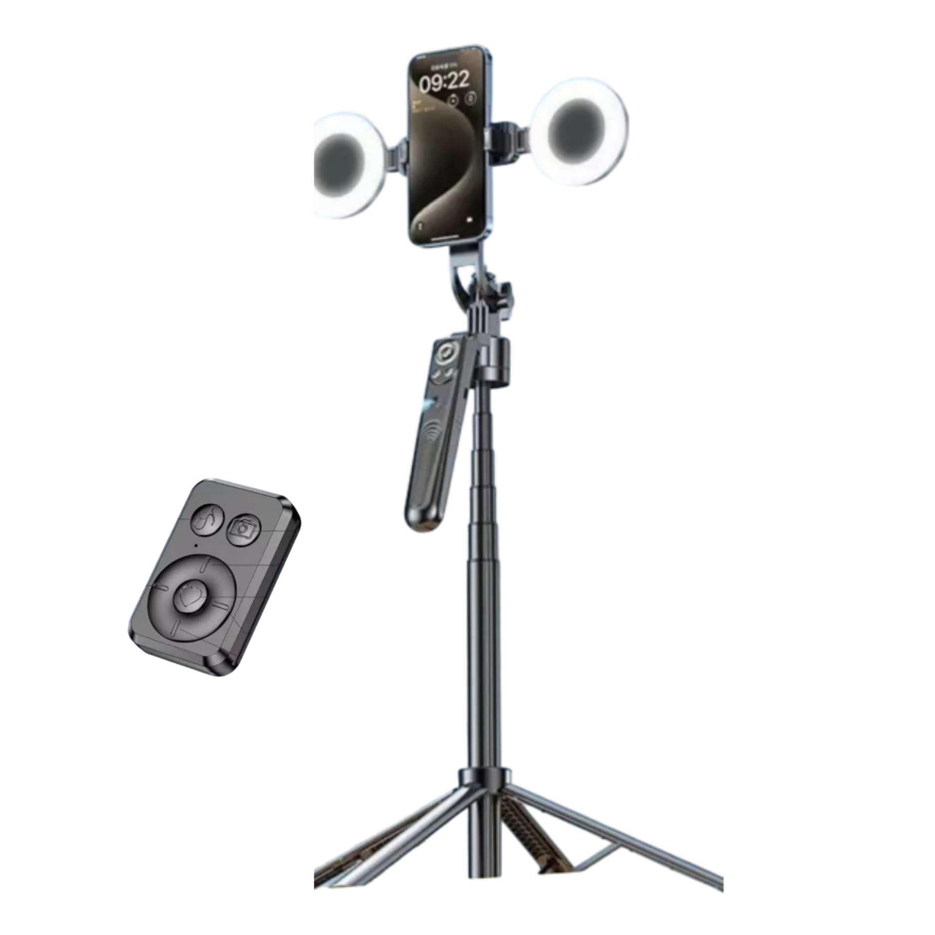 PLOKAMA AI intelligent 360 Auto Face Tracking Tripod 360° Rotation with Stand & Light, Phone Camera Holder Stand with Remote & Gesture Control, Extendable Selfie Stick for GoPro/Travel/Vlog/Video/Tikt