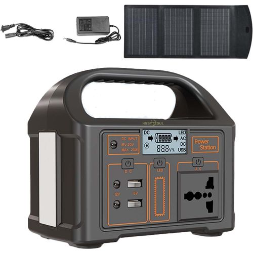 100W Eg012 Portable Power Station Supply 76.8WH Portable Solar Power Generator Energy Storage Power Supply AC/DC Sine Wave Output with 30W Solar Panel LED Screen Battery Power Dank Emergency Power for