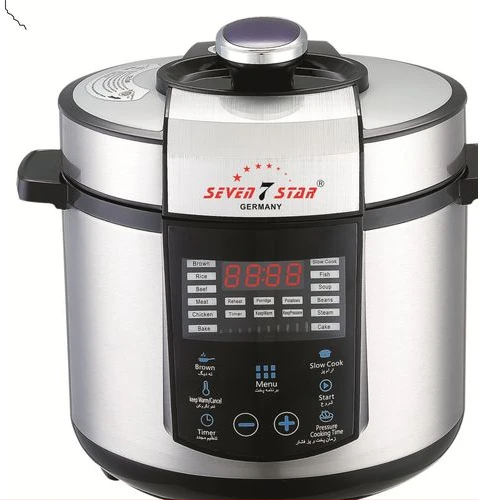 Seven 7 Star 15 In1, 6L Rice Pressure Cooker Saucepan Steamer-Silver