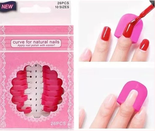 26pcs Polish Stencil Barrier w/ French 32 French Tip Strips / Reusable Nail Polish Guide Diy Nails Supplies- Pink