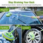 Chenille Washing Brush, Microfibre Auto Clean Wash Mop With Telescopic Handle Microfibre Chenille Washable Car Caravan Car Wash Brush Telescopic Mop Kit Mitt Duster Sponge With Long Handle Extendable 