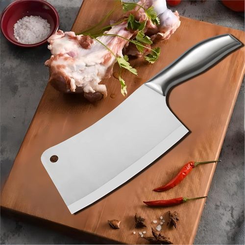 Cleaver Knife Stainless Steel Premium Meat And Vegetable Knife, Cleaver Knife,Steel Professional Butcher Chopper,Heavy Duty Blade For Home Kitchen And Restaurant