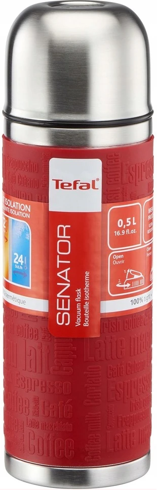 Tefal Senator 1L Portable Travel Vacuum Flask K3068414 – Red