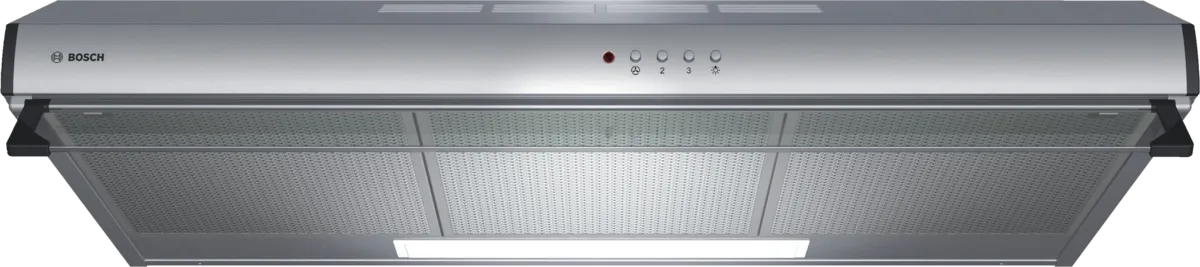 BOSCH 90cm Built-Under Cooker Hood with 3-Speed Power Levels, For Compact and Efficient Ventilation 306 W DHU965CGB Stainless Steel