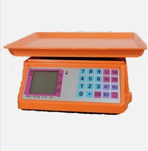 Electronic Price Computing Weighing Scale 40kg Maximum - Orange
