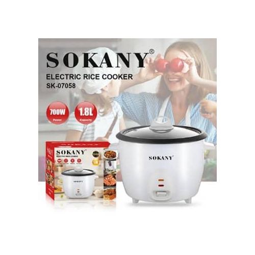 Sokany 1.8 L 700W Electric Automatic Rice Cooker Rice Steamer With Keep Warmer Function Cooker With Non-Stick Removable Bowl, Measuring Cup & Spoon And Auto Keep Warm Function, Great For Soups, Stews,
