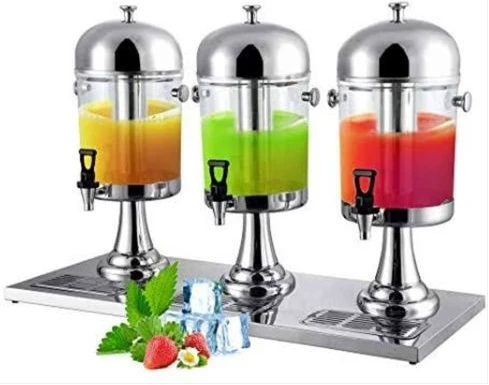 24 Litre, Triple Tank Water Jug, Juice Dispenser Can- Silver