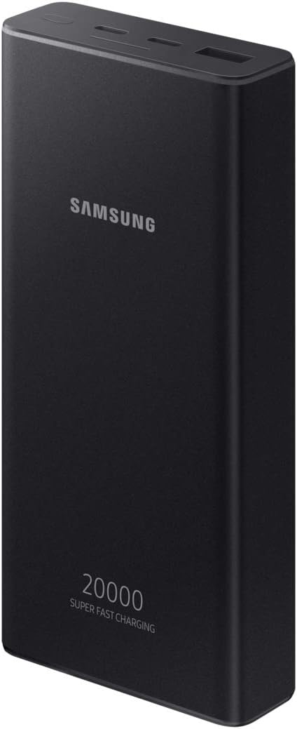 Samsung 20000 mAh Super Fast Charge Triple Port Power Bank 25W Portable Battery Pack with USB-A and USB-C Port Cosmic Grey