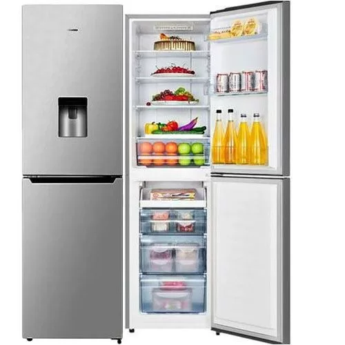 Hisense 330L Fridge, (Net 251L: Fridge 171L + Freezer 80L) RD-33WC4SB1 Double Door Frost Free Bottom Freezer Refrigerator - Silver (3YRs WRTY)