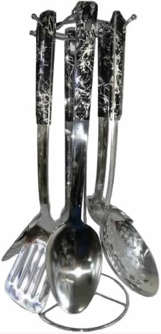 7 Piece Kitchen Tool Cooking Utensils Serving Spoons Cutlery Set-Silver