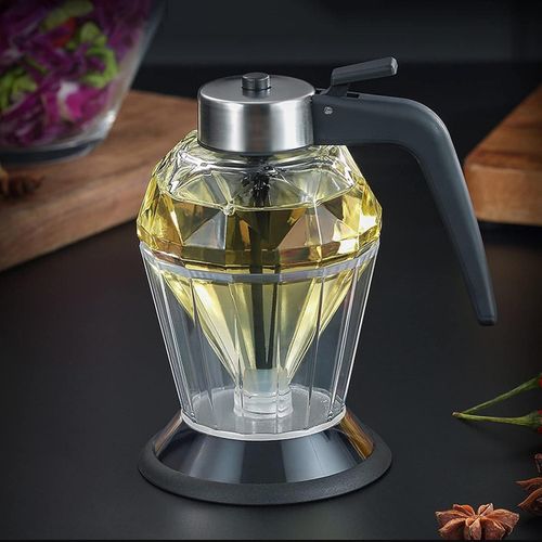 Diamond Appearance Drip Dropless Glass Honey Jar with Syrup Dispenser Spice Jar Olive Oil Bottle Leakproof Oil and Vinegar Dispenser For All Dilute Liquid