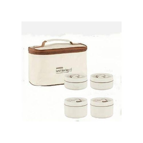 4 Piece Portable Insulated Lunch Boxes Containers With Tableware And Thermal Storage Food Flask, Suitable For School, Office, Picnic, Travel Camping Outdoor And Other Scenes Organization, Kitchen Acce