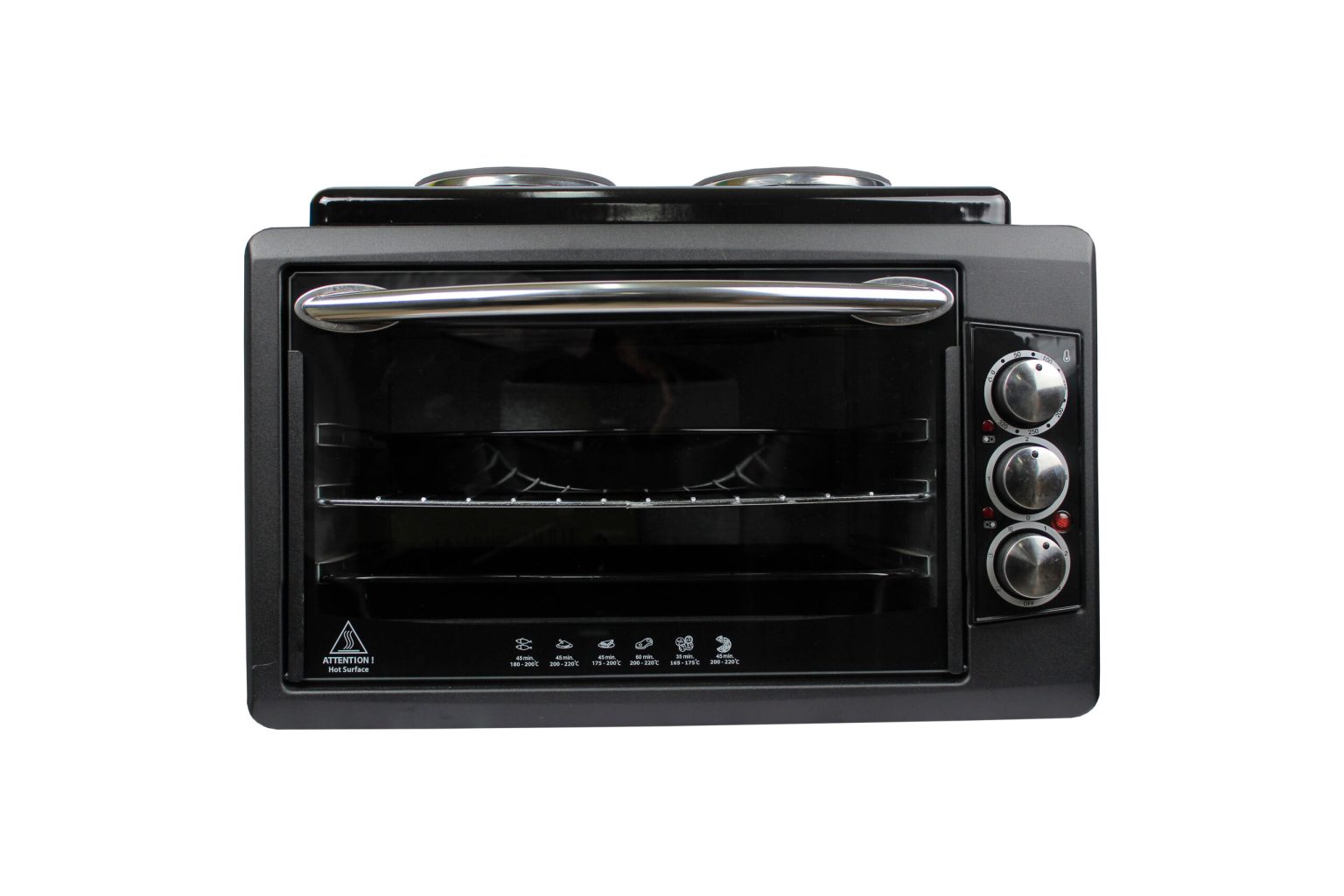 Blueflame BF-0125 Mini Oven With 2 Hot Plates, 40 Litres - Black