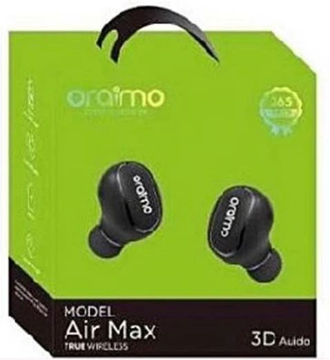 Oraimo Air Max True Wireless 3D Audio Stylish Earphones Earbuds-Black