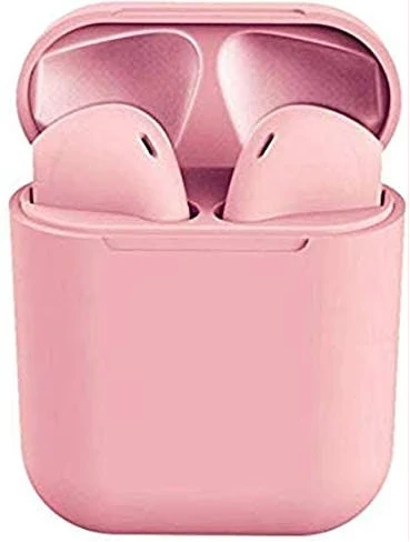 i12 TWS True Wireless Stereo Airpods Bluetooth 5.0 Stereo Wireless Headset- Pink