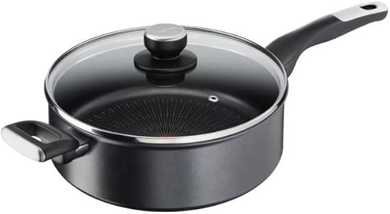 TEFAL Unlimited 26CM Sautepan With Lid, Stainless Steel Cookware, Dishwasher Safe, G2553302