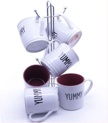 6 pieces of Coloured Inside Cups - White