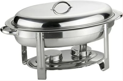 Oval Roll Top Chafing Dish Buffet Chafer Steam Food Warmer - Silver